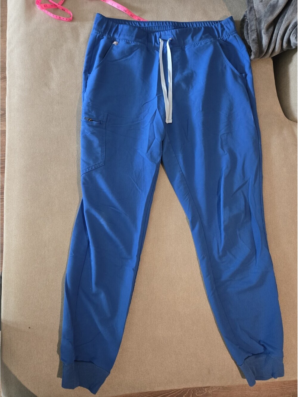 FIGS Women’s Blue Scrub Pants Size XL Drawstring Solid Polyester Rayon Spandex